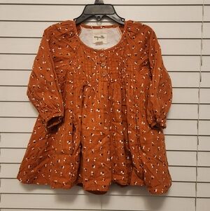 (3 ITEMS FOR $25)Vignette Kids Orange Floral Dress Size 3Y